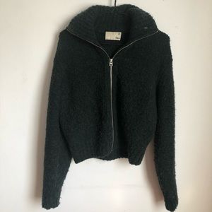 Aritzia zip up crop cardigan